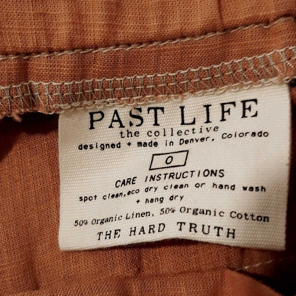 Past Life The Collective Organic Linen and Cotton Brownish Pants Belted Size 0 - Picture 7 of 13